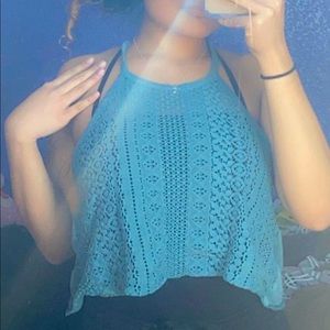 american eagle lace tank crop top